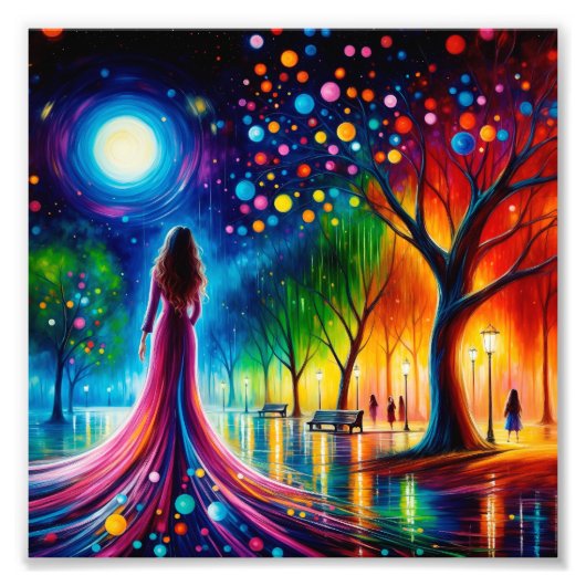 ガールパーク明るいファッションファンタジーエレガントツリー フォトプリント            (正面)