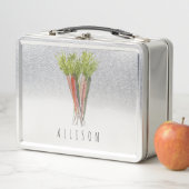 ガールパーソナライズされたズスクールランチボックスニンジン メタルランチボックス (インサイチュ)