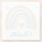 ガールパーソナライズされたズボホレインボー ガラスコースター (裏面)