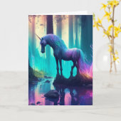 ガールパーソナライズされたズユニコーンハッピーバースデー カード (黄色い花)