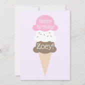 ガールパーソナライズされたズ誕生日アイスクリームカード シーズンカード (正面)