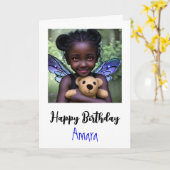 ガールパーソナライズされたズ誕生日+カラーページ カード (黄色い花)