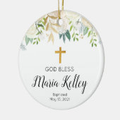 ガールパーソナライズされたバプテスマオーナメント セラミックオーナメント (左)