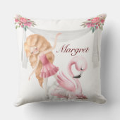 ガールパーソナライズされたバレエ装飾用クッション クッション (裏面)