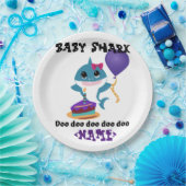 ガールパーソナライズされたベビーシャーク誕生日 ペーパープレート (パーティー)