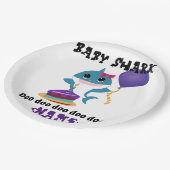 ガールパーソナライズされたベビーシャーク誕生日 ペーパープレート (アングル)