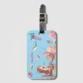 ガールパーソナライズされたマーメイド海 ラゲッジタグ (正面縦)