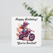 ガールパーソナライズされたモトクロス招待状 招待状 (スタンド正面)