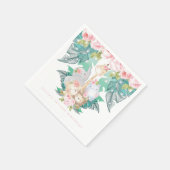 ガールパーソナライズされた誕生日ジャングル動物 スタンダードカクテルナプキン (角)