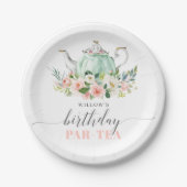ガールパーソナライズされた誕生日パルティーティーパーティー ペーパープレート (正面)