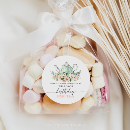 ガールパーソナライズされた誕生日パルティーティーパーティー ラウンドシール