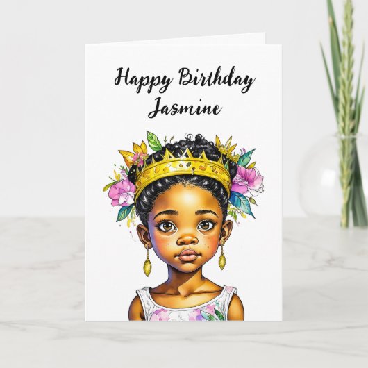 ガールパーソナライズされた誕生日 カード (正面)