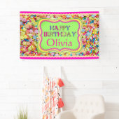 ガールパーソナライズされた誕生日 横断幕 (インサイチュ)