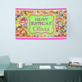 ガールパーソナライズされた誕生日 横断幕 (トレードショー)