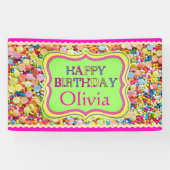 ガールパーソナライズされた誕生日 横断幕 (横)