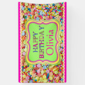 ガールパーソナライズされた誕生日 横断幕 (縦)