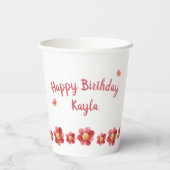 ガールパーソナライズされた誕生日 紙コップ (裏面)