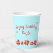 ガールパーソナライズされた誕生日 紙コップ (裏面)