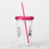 ガールパーソナライズされた&キャットエッフェルタワーパリ アクリルタンブラー (左)