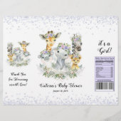 ガールパープルサファリベビーシャワーチップバッグラッパー チラシ (正面)