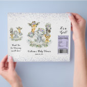 ガールパープルサファリベビーシャワーチップバッグラッパー チラシ (手)