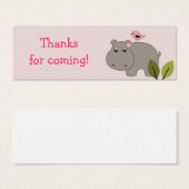 ガールヒッポ誕生日ベビーシャワーお気に入りギフトラベル (正面&裏面)