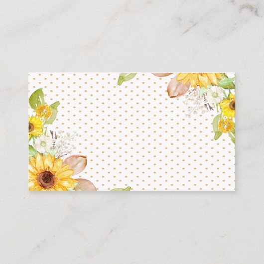 ガールヒマワリ象おむつラッフルチケット 名刺 (裏面)