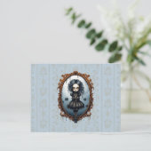 ガールビクトリアンインヴィンテージ鏡ハロウィーン シーズンポストカード (スタンド正面)