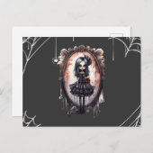 ガールビクトリアンインヴィンテージ鏡ハロウィーン シーズンポストカード (正面/裏面)