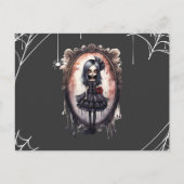 ガールビクトリアンインヴィンテージ鏡ハロウィーン シーズンポストカード (正面)