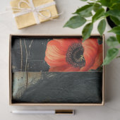 ガールビクトリアンキャットムーンレッドポピー抽象芸術アート 薄葉紙 (ギフト)