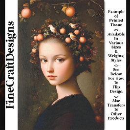 ガールビクトリアンクラウン葉+フルーツBF3デコパージュ 薄葉紙