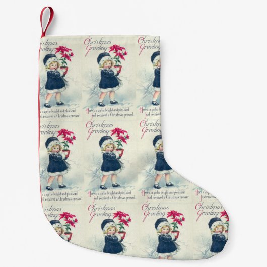ガールビクトリアンズヴィンテージクリスマスストッキング スモールクリスマスストッキング (正面)
