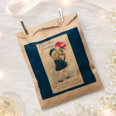 ガールビクトリアンヴィンテージクリスマスの好意バッグ フェイバーバッグ (クリップ留めされた状態)