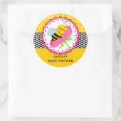 ガールビー赤ちゃんシャワーパーソナライズされた ラウンドシール (バッグ)