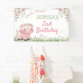 ガールピグパーティーデコレーション，ピギー誕生日背景 横断幕 (インサイチュ)