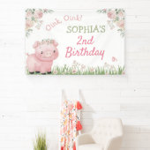 ガールピグパーティーデコレーション，ピギー誕生日背景 横断幕 (インサイチュ)