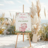 ガールピグ誕生日ウェルカムサイン、ピギーパーティーデコール ポスター