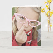 ガールピッキング鼻誕生日カード カード (黄色い花)