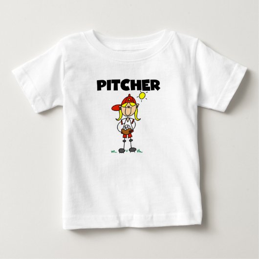 ガールピッチャー ベビーTシャツ (正面)