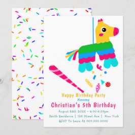 ガールピニャータ5th誕生日招待状