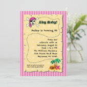 ガールピレート誕生日招待状 招待状 (スタンド正面)