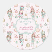ガールピンクくるみ割り誕生日ありがとう ラウンドシール (正面)