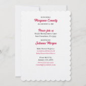 ガールピンクと紫のベビーシューズ赤ちゃんシャワー 招待状 (裏面)