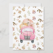 ガールピンクのカボチャのトラックの赤ちゃんシャワー 招待状 (裏面)