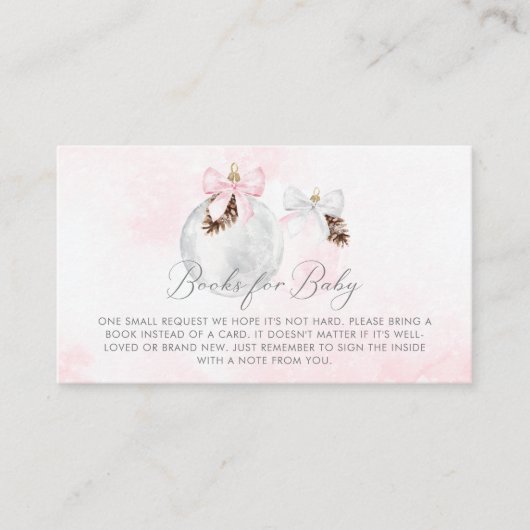 ガールピンクのクリスマスブックスベビー エンクロージャーカード (正面)