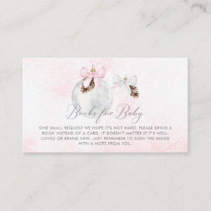 ガールピンクのクリスマスブックスベビー エンクロージャーカード