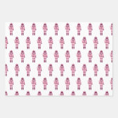 ガールピンクのナツクラッカーウォーターカラークリスマスホリデー ラッピングペーパーシート (正面2)