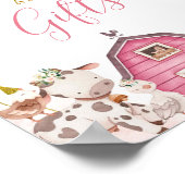 ガールピンクのファームカードとギフトサイン ポスター (角)