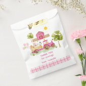 ガールピンクの納屋周囲の庭おもしろいファーム動物の誕生日 フェイバーバッグ (封をした状態)